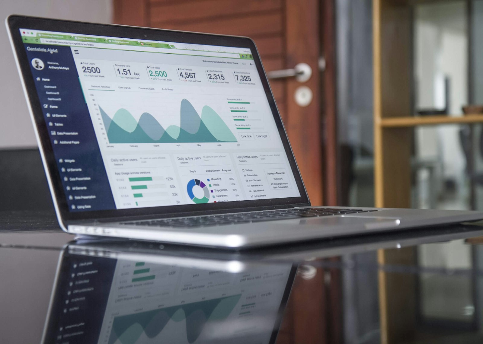 Analyst reviewing spreadsheets on a laptop at night
