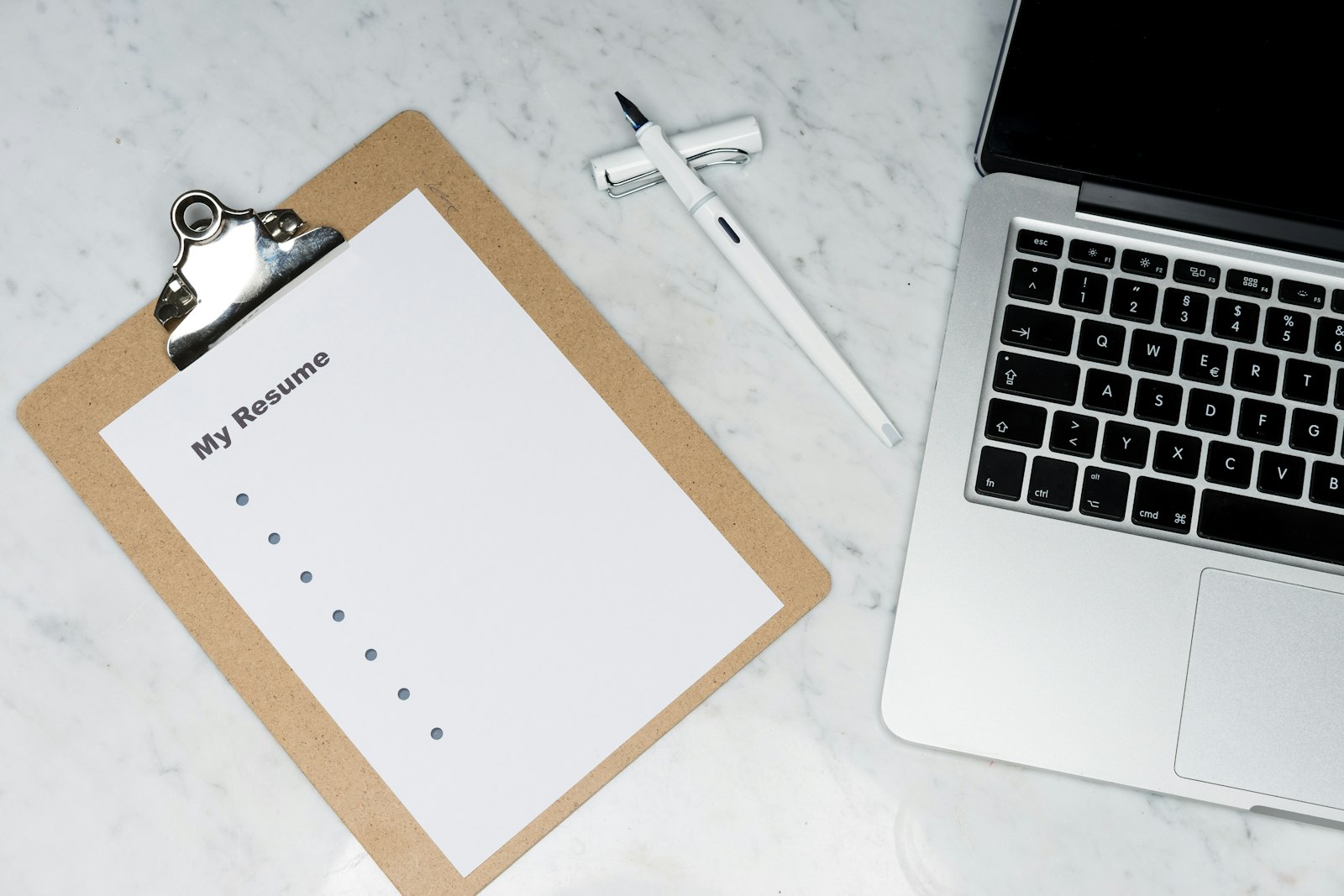 Lesson materials and a laptop used to browse document templates